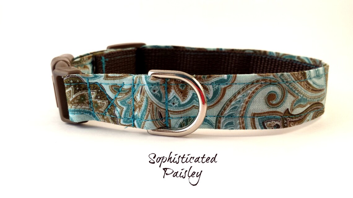 Sophisticated Paisley Dog Collar Adjustable Sizes for Small | Etsy