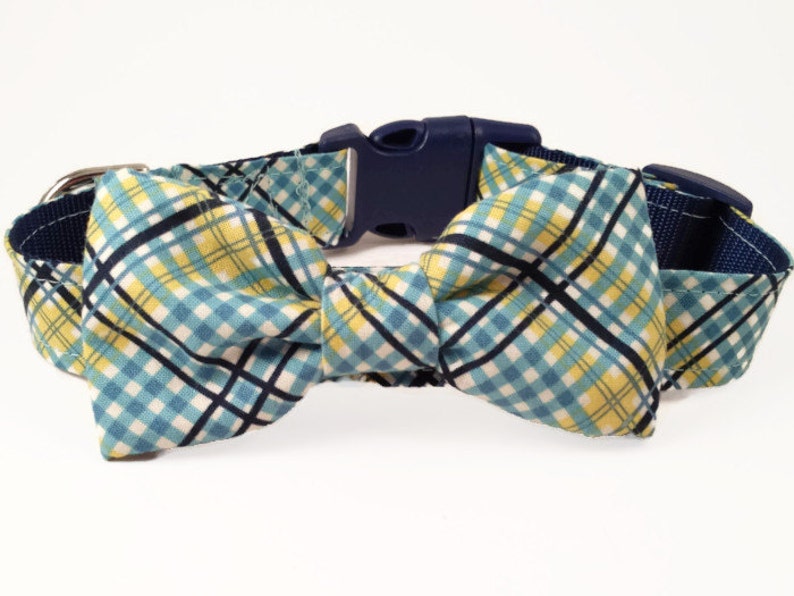 Plaid Dog Collar and Bow Tie the Apprentice Adjustable Sizes Etsy