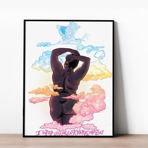 I Wish looking Forward Was Easy , Tarot Karte, Hexe, 3 Staturen, 3 Stiche, Körper positivity Art, plus size Art