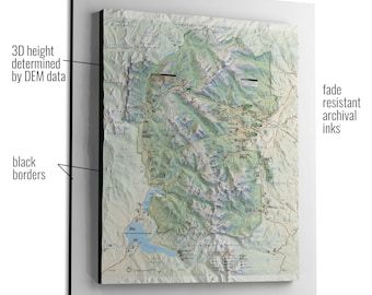 Rocky Mountain National Park 3D Raised Relief Map National Park Service Map Imagery