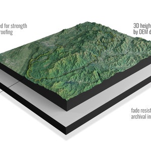 Great Smoky Mountains National Park 3D Raised Relief Map Satellite Imagery