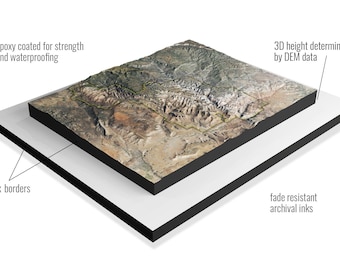 Zions National Park 3D Raised Relief Map Satellite Imagery