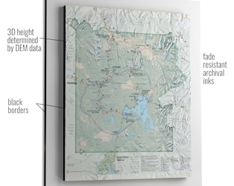 Yellowstone National Park 3D Raised Relief Map National Park Service Map Imagery