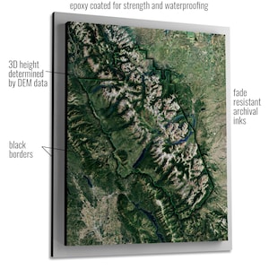 Glacier National Park 3D Raised Relief Map Satellite Imagery