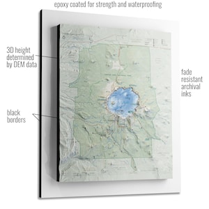 Crater Lake National Park 3D Raised Relief Map National Park Service Map Imagery
