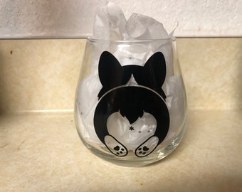 Corgi Wine Glass Etsy