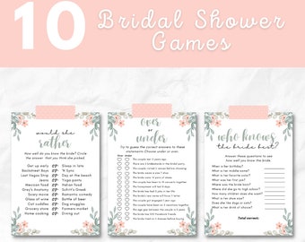 Pink Bridal Shower Game, Floral Bridal Shower Games, Bridal Shower Games Bundle, Wedding Games, Digital Download