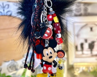 Bling Mickey Mouse Bag Charm: Colorful Bead Purse Accessory
