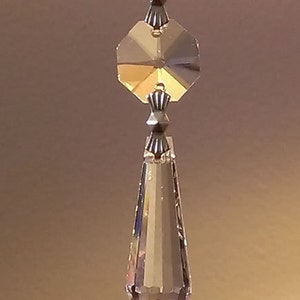 Lot of 6  U-drop  Icicles Multi Faceted  Crystal  for Chandelier , Lamp or Wedding - REAL CRYSTAL - AAA Quality