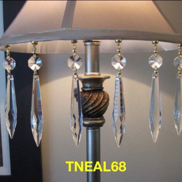 Lot of 6 U-drop Light Icicles Crystal for Chandelier , Lamp or Wedding - REAL CRYSTAL - AAA Quality