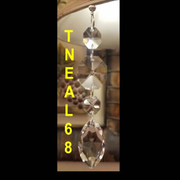 SPECIAL Edition Lot of 6 REAL CRYSTAL Teardrop Oval Drop for Chandelier or Wedding