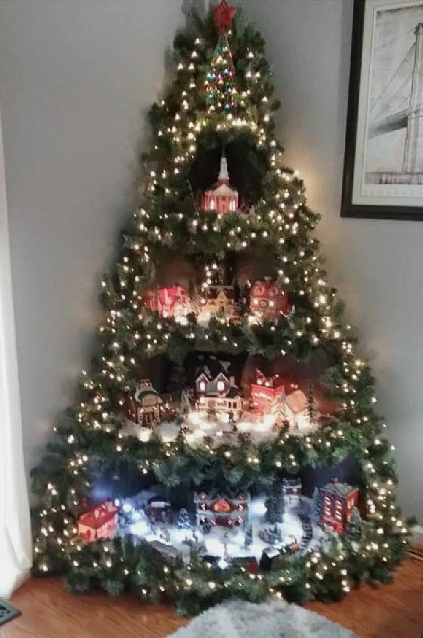 Christmas village outlet display shelves