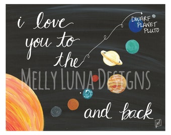 I Love You to Pluto and Back - Etsy