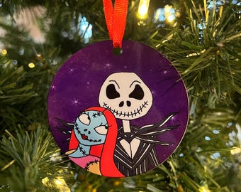 Jack and Sally, Classic Christmas Movie, Nightmare, Christmas, Ornament