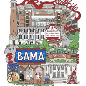 Sweet Home Alabama, University of Alabama Tribute, Roll Tide, 8x10 or 11x14 Print