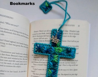Custom Author Cross Bookmark, Author Book Giveaway, Heirloom Plastic Canvas Bookmark, Book Lovers Gift