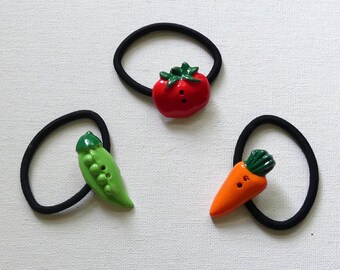 Supports pour queue de cheval RTS Veggie Button : lot de 3 accessoires pour cheveux alimentaires