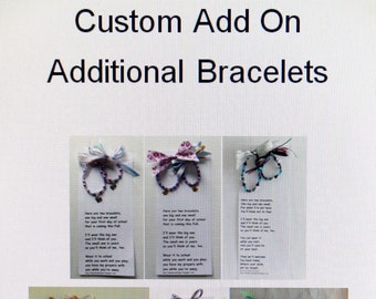 Custom Add On Bracelets For Poem Gifts, Gifts For Multiples, Add On Additional Bracelets, Multiple Bracelets, Add On Bracelets Gifts Sets