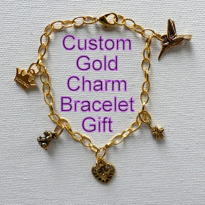 KeychainEarringsBraceletAnklet Charms Gifts Add On Gold Charms Jewelry Gifts RTS Custom Gold Add On Charms F-S Candid Charms Gifts