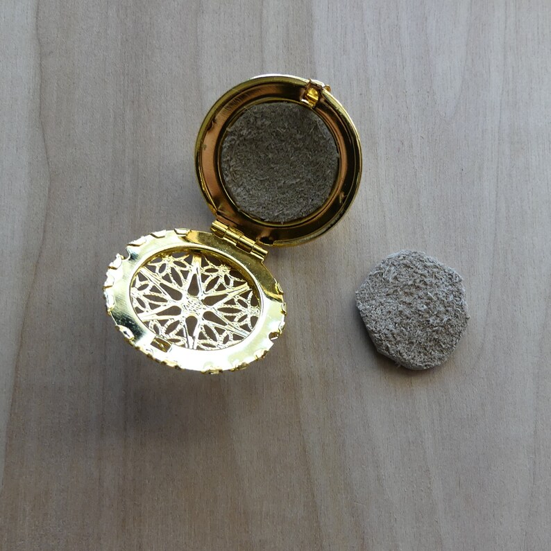 RTS Aromatherapy Gold Circle Locket Pin Gifts Circle Locket Etsy