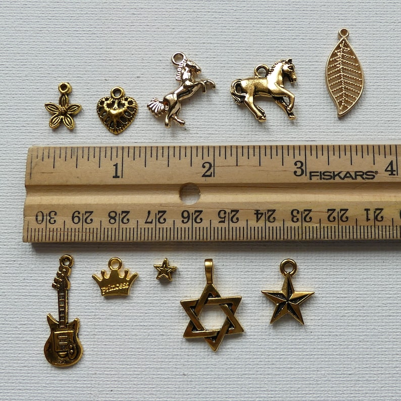 KeychainEarringsBraceletAnklet Charms Gifts Add On Gold Charms Jewelry Gifts RTS Custom Gold Add On Charms F-S Candid Charms Gifts