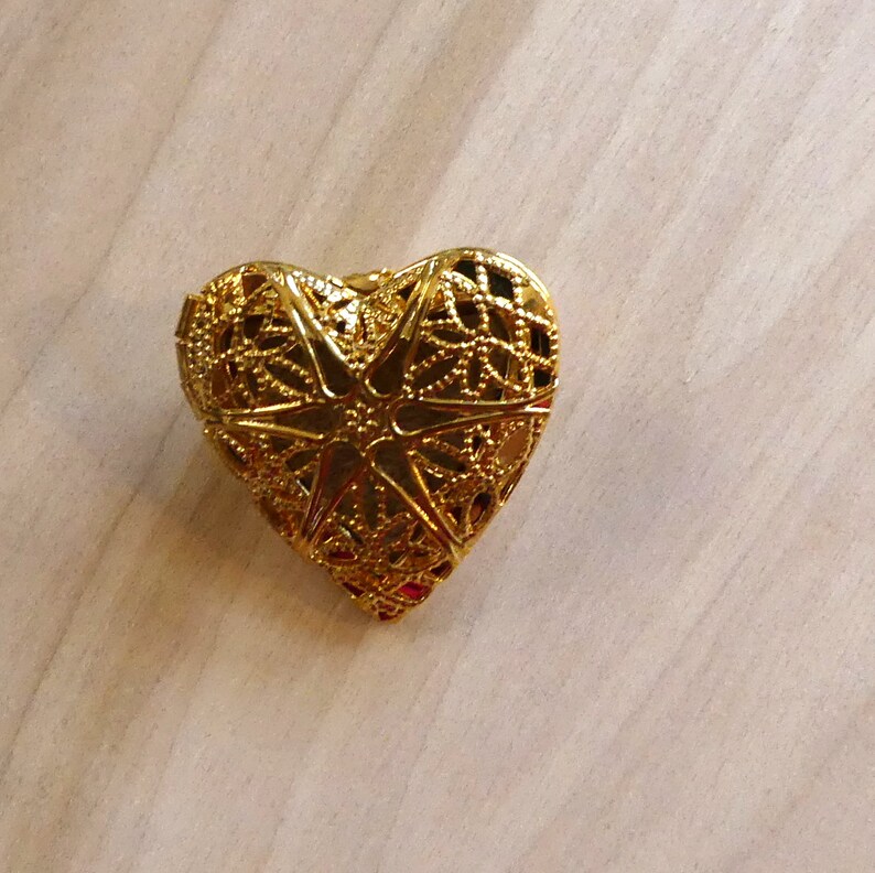 RTS Aromatherapy Gold Heart Locket Pin Gift Gold Locket Etsy