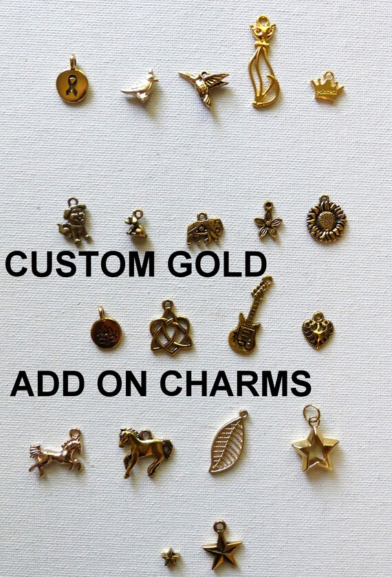 Custom Gold Add On Charm Gold Charms For Jewelry Keychain Etsy