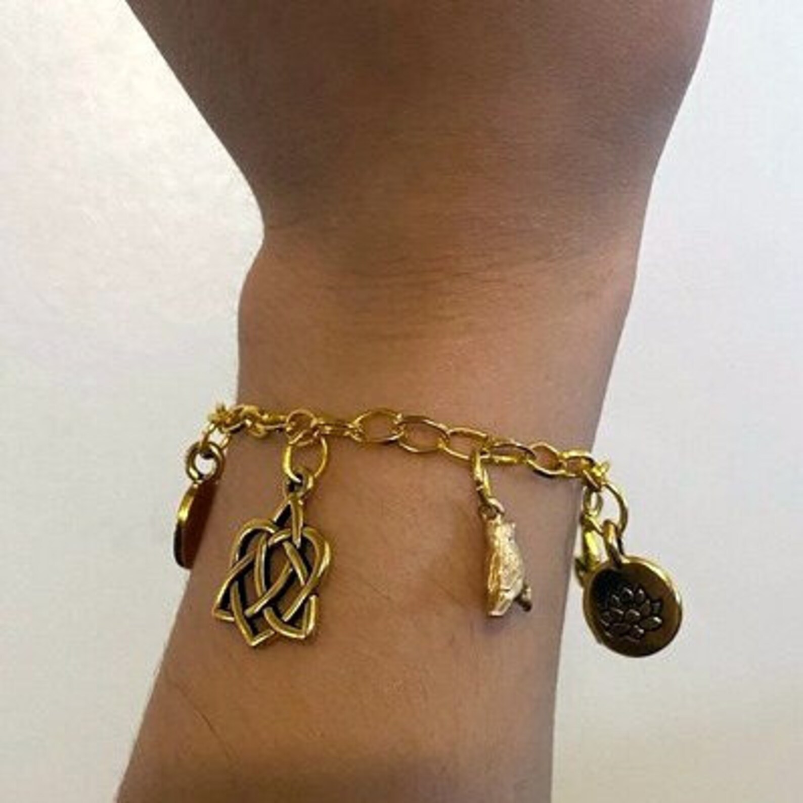 Custom Bronze Brass Charm Bracelet Gift Bronze Charm Bracelet Etsy