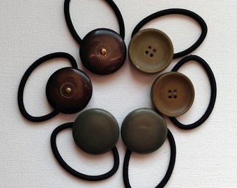 Supports vintage pour queue de cheval RTS : ensembles-cadeaux de 2 accessoires pour cheveux avec boutons, cadeaux pour cheveux anciens