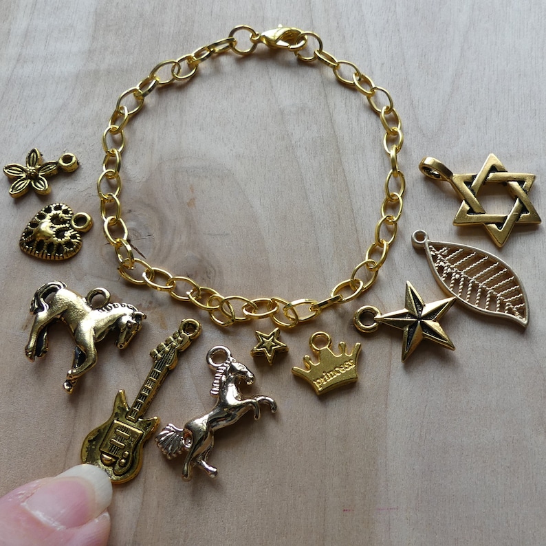 KeychainEarringsBraceletAnklet Charms Gifts Add On Gold Charms Jewelry Gifts RTS Custom Gold Add On Charms F-S Candid Charms Gifts