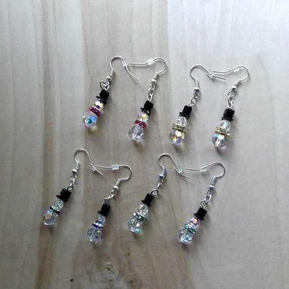 Crystal snowman earrings new arrivals
