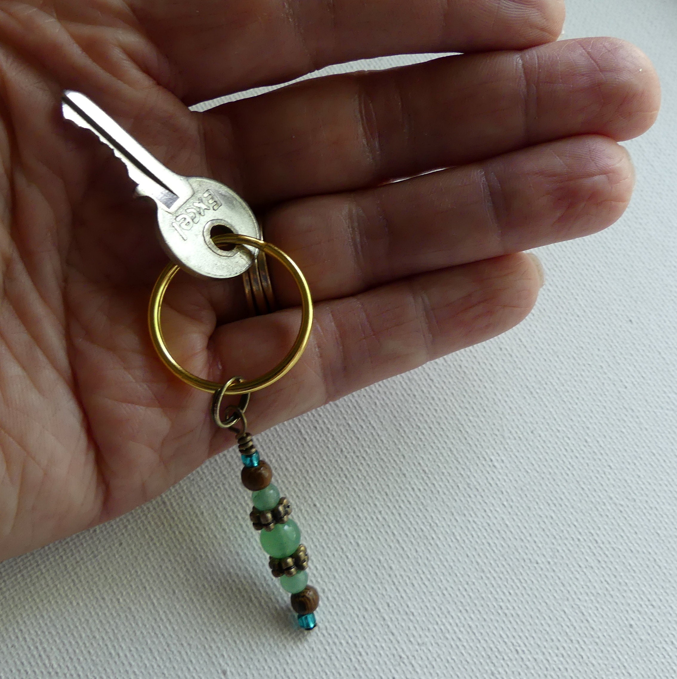 Custom Bronze/brass Keychains Bronze Beaded Keyrings Beaded Etsy UK