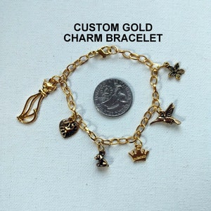 Custom Gold Charm Bracelet: Personalized Jewelry Gift