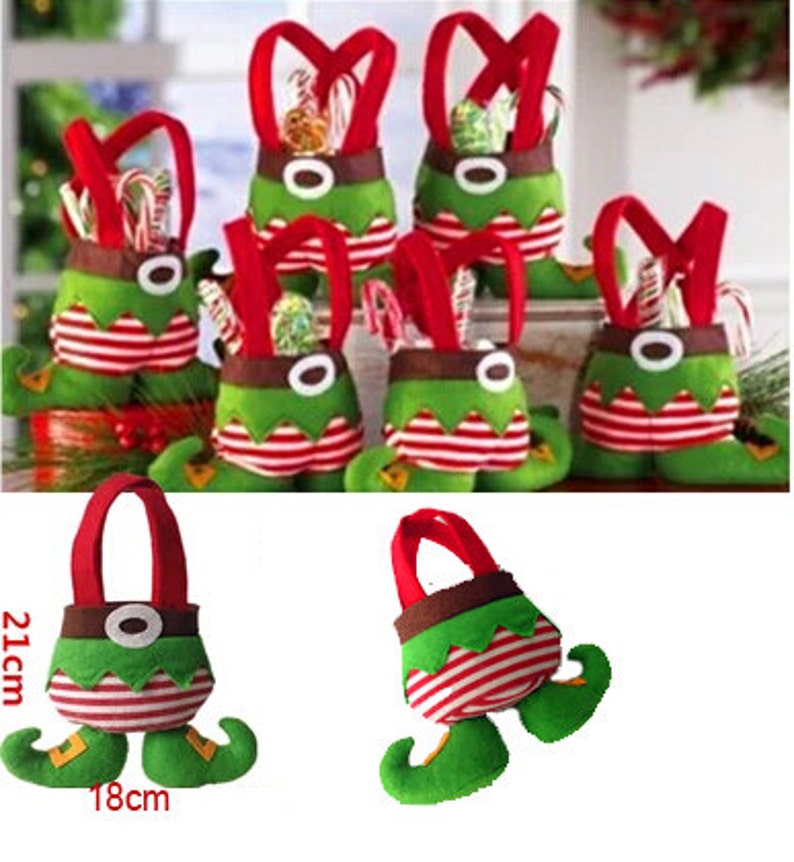 Christmas Gift Bag Elf Pants Gift Bag Santa Claus Christmas Etsy Israel