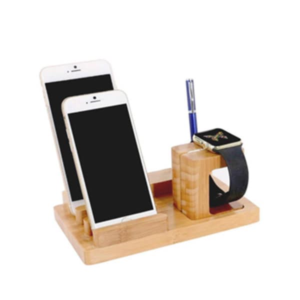 Smartphone Wooden Charging Station Cell Phone Dock - Christmas Gift Father Dad Boyfriend - Charging Dock - iPhone Charging Station