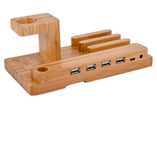 Smartphone Wooden Docking Organizer Charging Station Cell Phone Dock - Christmas Gift Father Dad Boyfriend - iPhone Charging Station