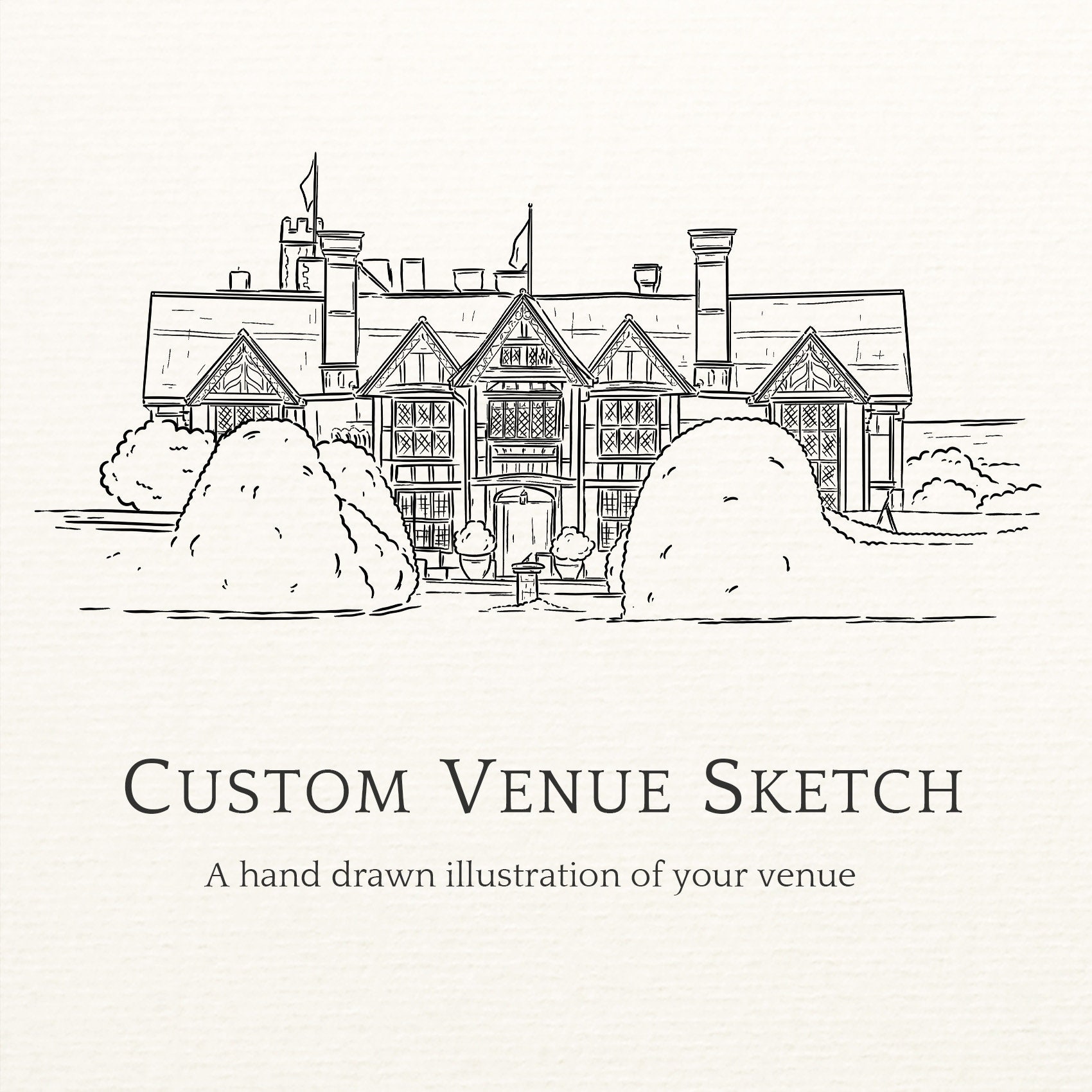 Custom Wedding Venue Line Drawing, Personalized Illustration (digital ...