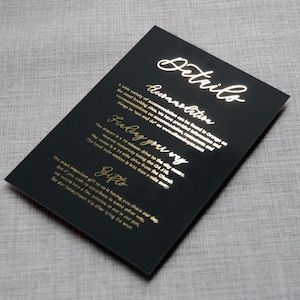 Wedding Invitation Luxury Foiled Script. Gold, Silver or Rose Gold foil. Monochrome wedding invitation set, custom colours available image 4