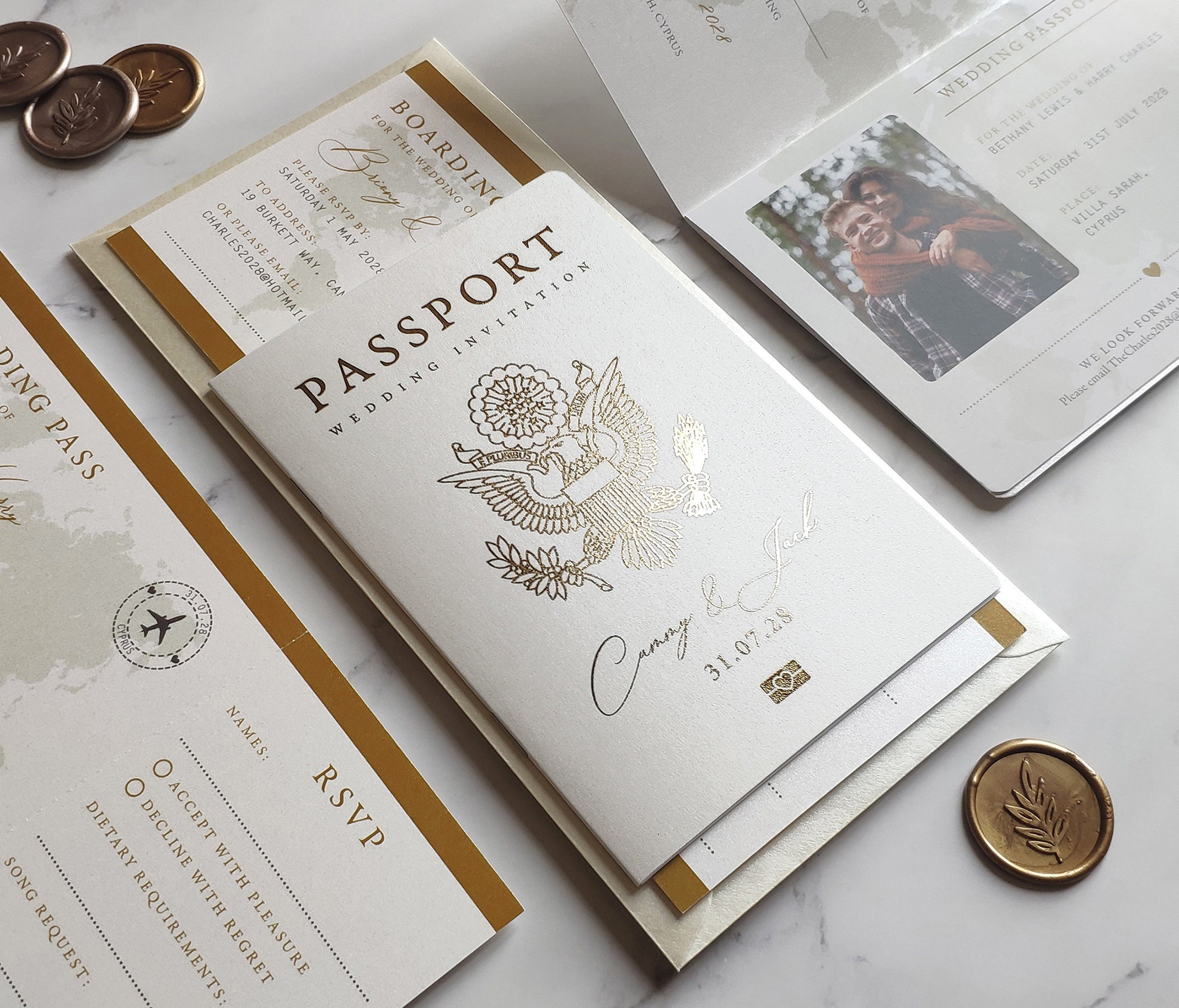 United States Passport Wedding Invitation Boarding Pass RSVP Etsy