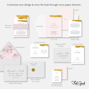 Antoinette Luxury Foil Wedding Invitations with Silver, Gold or Rose Gold foil, Elegant, timeless and high quality wedding invitations image 6