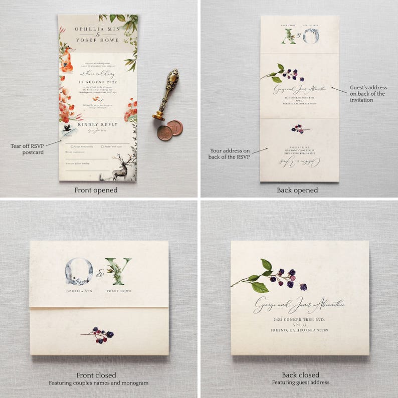 Once Upon A Time All-in-one Wedding Invitations. No Envelope - Etsy