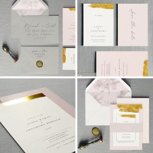 Antoinette Luxury Foil Wedding Invitations with Silver, Gold or Rose Gold foil, Elegant, timeless and high quality wedding invitations image 5