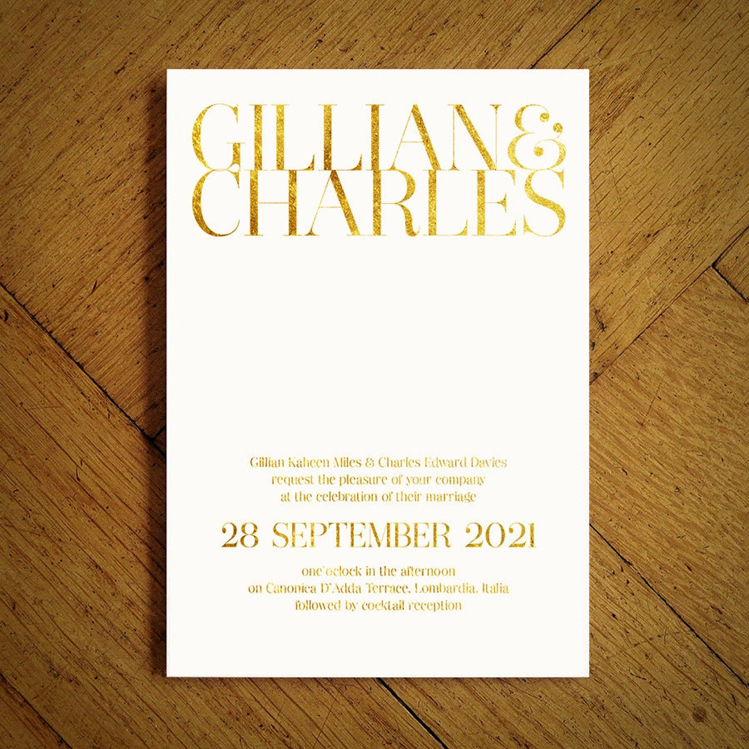 Mayfair Luxury Foil Wedding Invitation & Save the Date Silver, Gold or