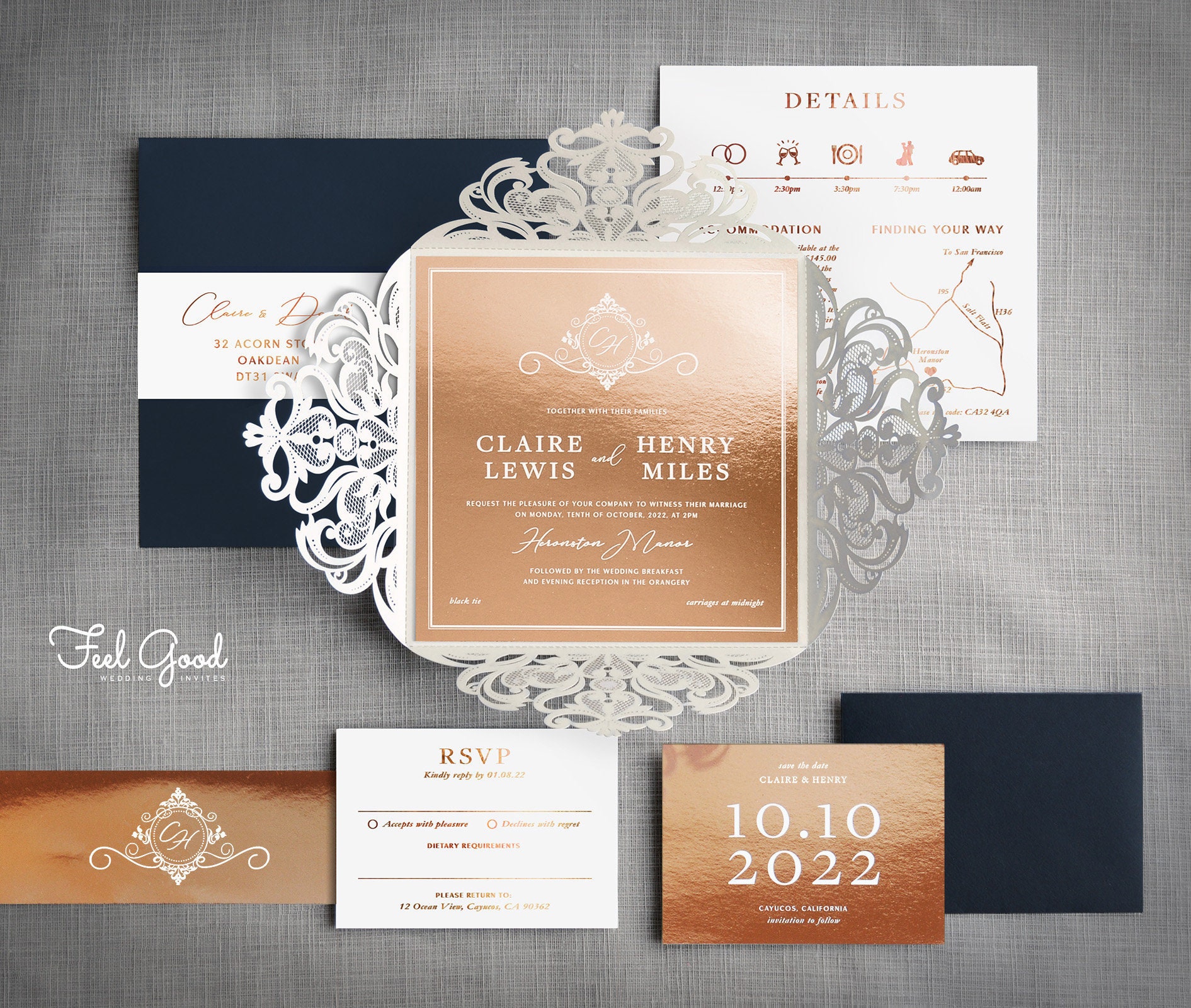Luxury Wedding Invitations & Save the Date. Beautifully Etsy UK