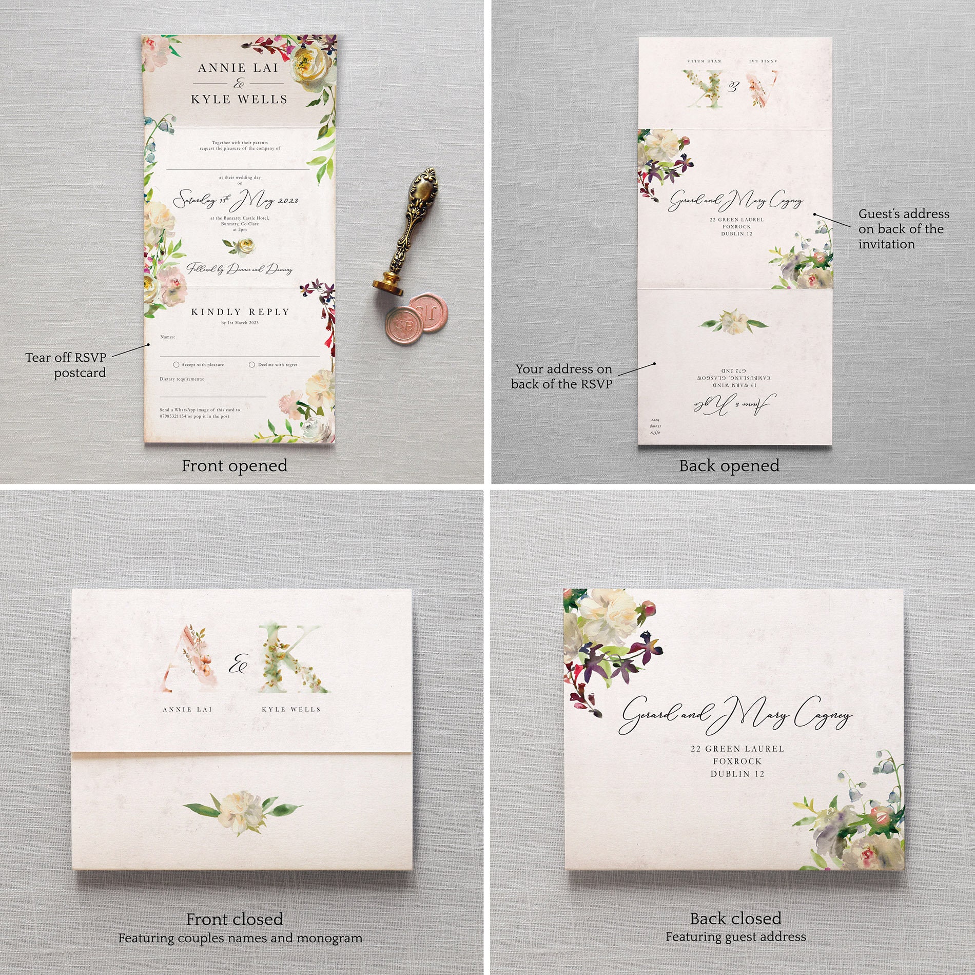 Spring Wildflowers Wedding Invitations by Mere Paper