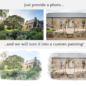Save the Date Venue Painting, custom venue painting of wedding venue image 2