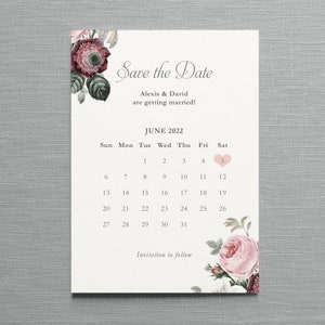 Englischer Garten Save the Date oder Date ändern, Karte oder Magnet, Kalender. Rustikal, Boho Blumen