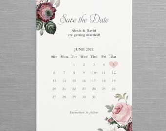 Englischer Garten Blumen Save the Date Karte oder Magnet
