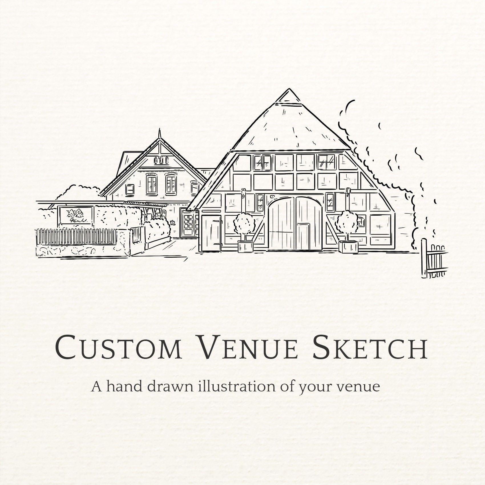 Custom Wedding Venue Line Drawing, Personalized Illustration (digital ...