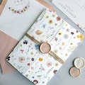 Flora Summer Wedding Invitations. Pressed Wild Flowers Gate Fold. Floral Wedding Invites, Wildflower, Timeline QR code Luxury textured card